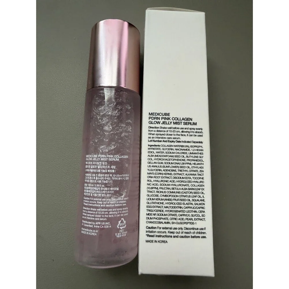 medicube PDRN Pink Collagen Glow Jelly Mist Serum Collagen Water 3.38 fl oz